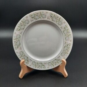 Taihei China 6 3/8" Salad Plate‎ Pink Blue Floral Trim Silver Rim Japan